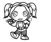 Coloriage Harley Quinn kawaii