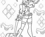 Coloriage Harley Quinn kawaii