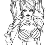 Coloriage Harley Quinn méchante