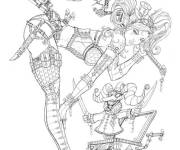 Coloriage Harley Quinn ouvre la boite du Joker