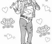 Coloriage Harley Quinn r&eacute;aliste