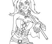 Coloriage Harley Quinn tenant un marteau