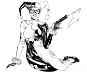 Coloriage Harley Quinn uniforme