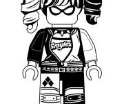 Coloriage Lego Harley Quinn en noir et blanc
