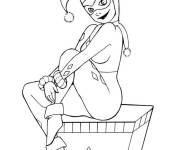 Coloriage Petite Harley Quinn assise