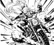 Coloriage Sc&egrave;ne de combat de Harley Quinn