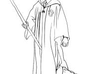 Coloriage Harry Potter et le balai volant Nimbus