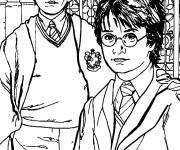 Coloriage et dessins gratuit Harry potter et Ron  à imprimer