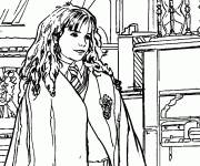 Coloriage Hermoine en classe