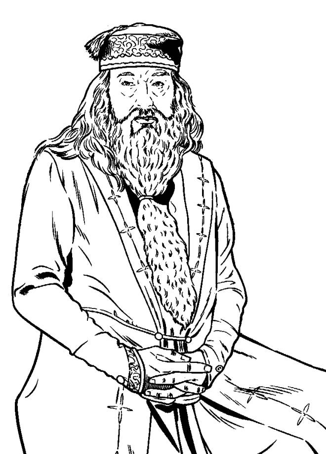 Coloriage et dessins gratuits Le magicien Dumbledore à imprimer