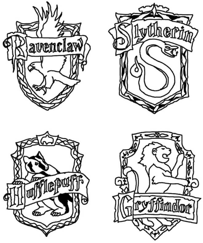 Coloriage et dessins gratuits Les badges de Harry potter  à imprimer
