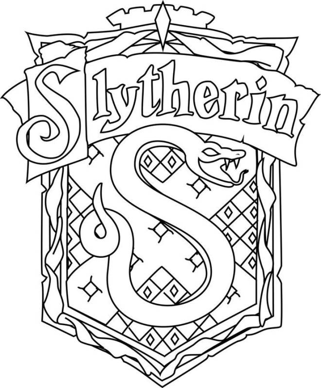 Coloriage et dessins gratuits Logo Harry Potter Slytherin à imprimer