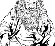 Coloriage Rubeus Hagrid en noir et blanc