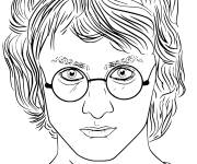 Coloriage et dessins gratuit visage harry potter facile à imprimer