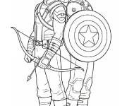 Coloriage Amiti&eacute; de Hawkeye et Captain America