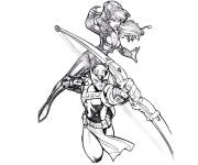 Coloriage Black Widow et Hawkeye