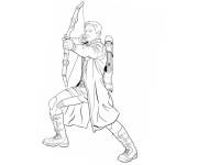 Coloriage Clint Barton en r&ocirc;le de Hawkeye