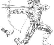 Coloriage Clint Barton tire deux fl&egrave;ches &agrave; la fois