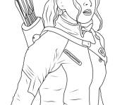 Coloriage Fille amie de Hawkeye