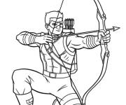Coloriage Hawkeye &agrave; genou qui attaque