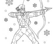 Coloriage Hawkeye &agrave; motif en flocons de neige