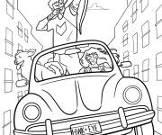 Coloriage Hawkeye attaque depuis la voiture