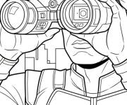 Coloriage Hawkeye aux binoculaires