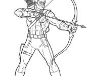 Coloriage Hawkeye avec son arme