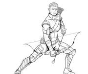 Coloriage et dessins gratuit Hawkeye avec son regard s&eacute;rieux à imprimer
