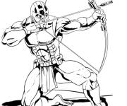 Coloriage Hawkeye cible son adversaire