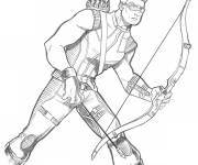 Coloriage Hawkeye dessin&eacute; au crayon