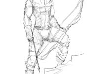 Coloriage Hawkeye dessin&eacute; par un artiste