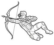 Coloriage et dessins gratuit Hawkeye en action à imprimer