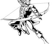 Coloriage Hawkeye en bataille