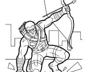 Coloriage Hawkeye en mode destructive