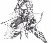 Coloriage Hawkeye en noir et blanc