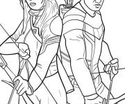 Coloriage Hawkeye et Kate Bishop