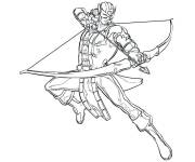 Coloriage Hawkeye et l'attaque d'arc