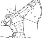 Coloriage Hawkeye et le fl&egrave;che explos&eacute;
