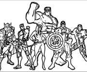 Coloriage Hawkeye et les membres de Avengers