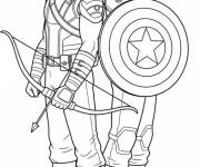 Coloriage Hawkeye et son ami Captain America
