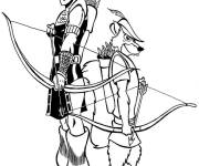 Coloriage Hawkeye et son ami dr&ocirc;le