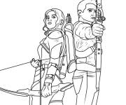 Coloriage Hawkeye et son co&eacute;quipier f&eacute;minine
