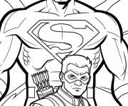 Coloriage Hawkeye et Superman