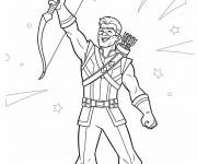 Coloriage Hawkeye heureux de dessin anim&eacute;