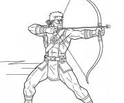 Coloriage Hawkeye lan&ccedil;ant le fl&egrave;che