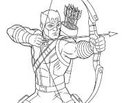 Coloriage Hawkeye lance la fl&egrave;che