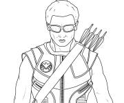 Coloriage Hawkeye portant ses lunettes