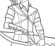 Coloriage Hawkeye portant son uniforme c&eacute;l&egrave;bre