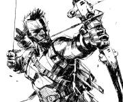 Coloriage Hawkeye pour adulte